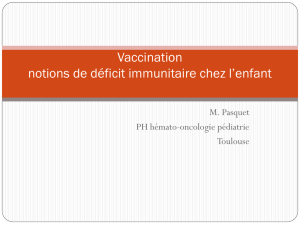 Immunointervention chez l`enfant de la vaccination aux thérapies