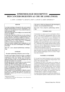epidemiologie descriptive des cancers digestifs au chu de lome (togo)