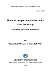 Noms et usages des plantes utiles chez les Nsong