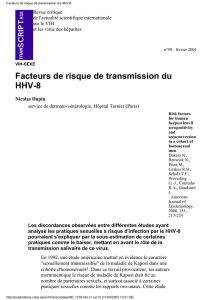 Facteurs de risque de transmission du HHV-8