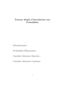 Travaux dirigés d`introduction aux Probabilités