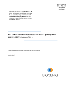 « PL 118 : Un encadrement nécessaire pour la génétique qui