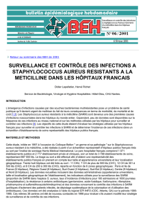 surveillance et contrôle des infections a staphylococcus aureus