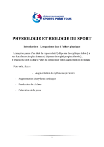 physiologie et biologie du sport