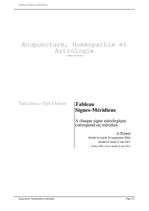 Tableau Signes-Méridiens - Acupuncture, Homéopathie et Astrologie