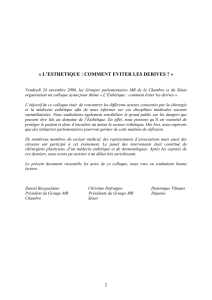 Actes du Colloque organisé le 24 novembre 2006 par les Groupes