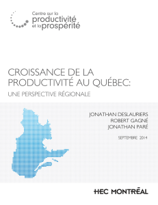 Croissance de la productivit&eacute; au Qu&eacute;bec : une perspective r&eacute;gionale