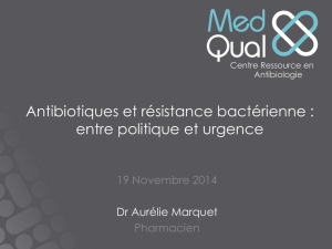 Antibiotiques et résistances bactériennes : entre