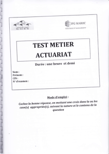 Test Métier Actuariat