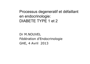 Diabète de type 1 - Ecole Rockefeller