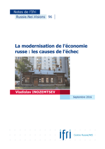 La modernisation de l`&eacute;conomie russe : les causes de l`&eacute;chec