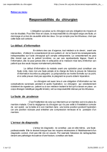 Les responsabilités du chirurgien - Société Française des Infirmier(e
