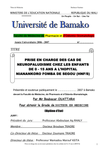 titre prise en charge des cas de neuropaludisme chez les enfants de