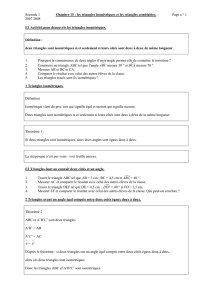 chapitre 15 triangles isométriques et semblables