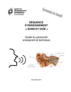 SÉQUENCE D`ENSEIGNEMENT « SONS ET OUÏE » Guide du