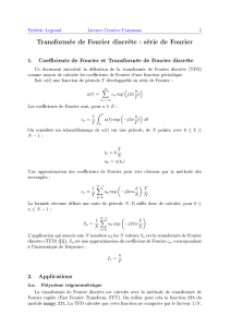 Transformée de Fourier discrète : série de Fourier