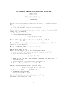 Polynômes, endomorphismes et matrices Exercices