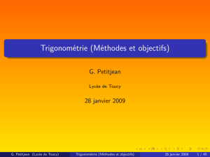 Trigonométrie (Méthodes et objectifs)