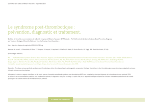 Le syndrome post-thrombotique : prévention, diagnostic et
