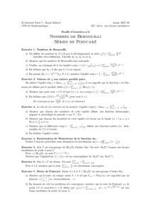Nombres de Bernouilli Séries de Poincaré - IMJ-PRG