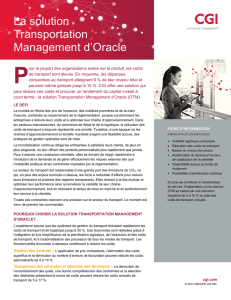 La solution Transportation Management d`Oracle