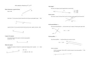 Aide mémoire Géométrie 6ème à 3ème Droite, demi