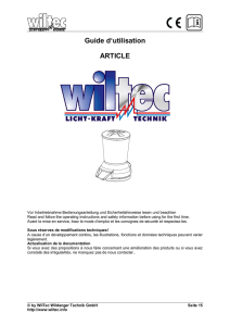 Guide d`utilisation ARTICLE - WilTec Wildanger Technik GmbH