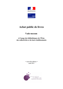 Achat public de livres - Ministère de la culture