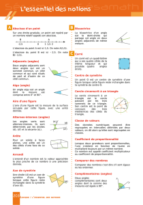 Abscisse d`un point Adjacents (angles) Aigu (angle) Aire d`une