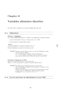 Variables aléatoires discrètes