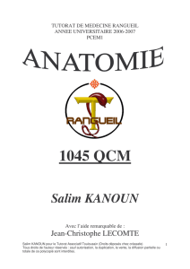 QCM d`anatomie - Reussir la LCA aux ECN