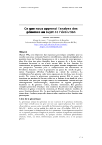 Ce que nous apprend l`analyse des génomes au sujet de l`évolution