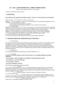 131 – III a ANEVRYSMES DE L`AORTE THORACIQUE