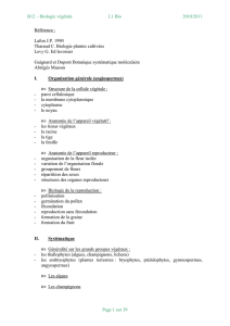 B12 – Biologie végétale L1 Bio 2010/2011 Page 1 sur - E