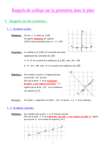 Rappels de collège sur la géométrie dans le plan