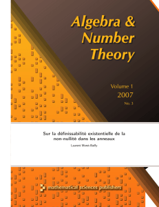 For printing - Mathematical Sciences Publishers