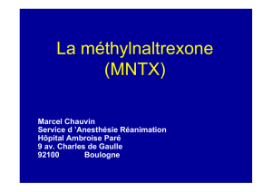 NTX : antagoniste périphérique des morphiniques