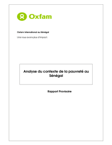 Analyse du contexte de la pauvreté au Sénégal