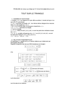 TOUT SUR LE TRIANGLE