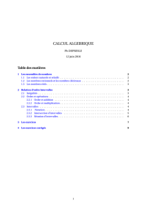 calcul algebrique - Philippe DEPRESLE