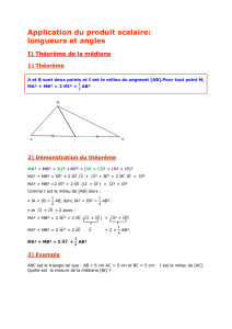 Application du produit scalaire : longueurs et angles