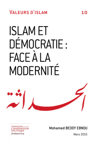 ISLam ET DémocRaTIE : FacE à La moDERnITé
