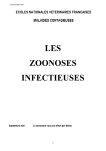 LES ZOONOSES INFECTIEUSES