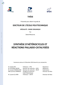Synthèse d`hétérocycles et réactions pallado-catalysées