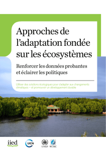 Approches de l`adaptation fondée sur les écosystèmes