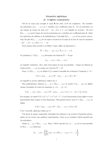 Géométrie algébrique §2. L`alg`ebre commutative