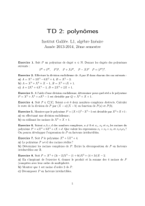 TD 2: polynômes