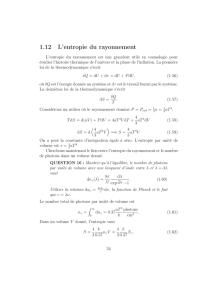 1.12 L`entropie du rayonnement