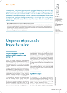 Urgence et poussée hypertensive.Médecine