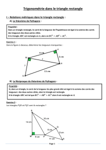 Trigonométrie dans le triangle rectangle